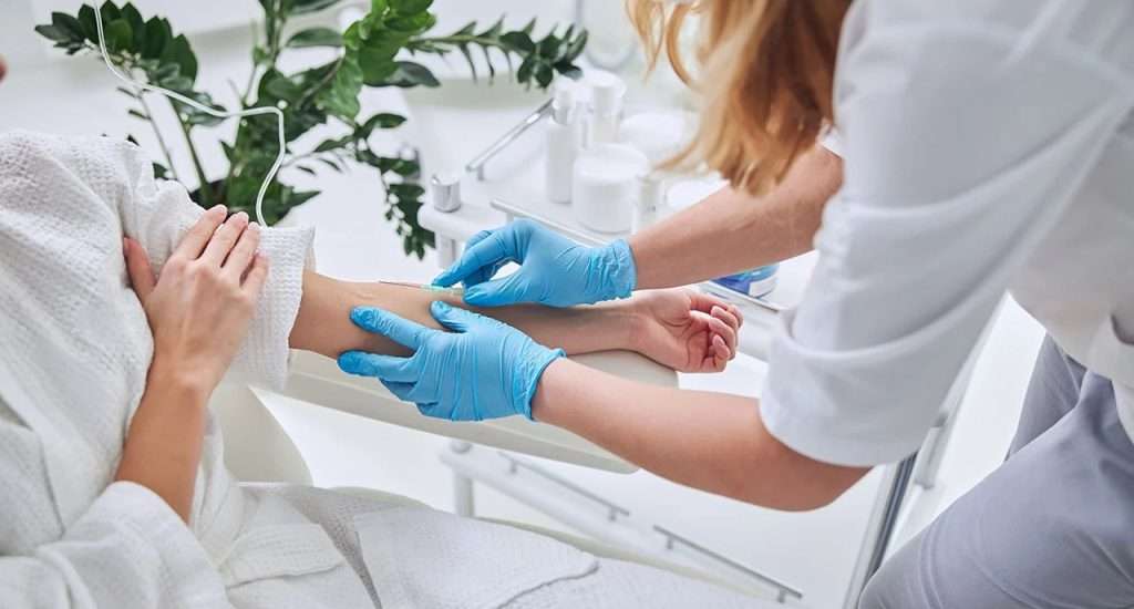 Image of IV infusion in wellness clinic